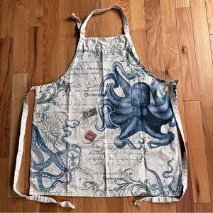 Michel Design Works Blue Octopus Printed 100% Cotton Apron